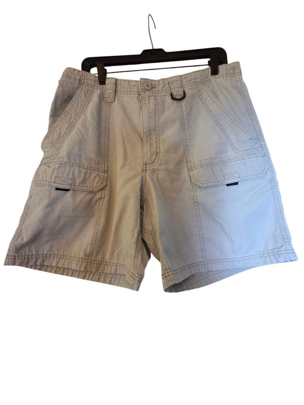 Wrangler Authentic Issue Khaki Cargo Shorts Hiking Utility Size 34